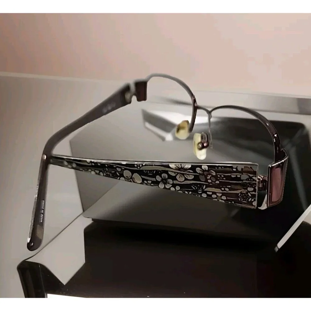 Liz Claiborne Half Rim Metal Eyeglass Frames M387 0DE2 130 Brown Multi Floral